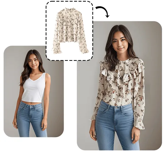 AI clothes swap changing a full outfit