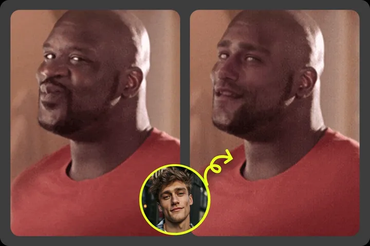 A longer animated gif face swap loop
