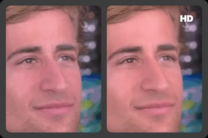 HD and standard gif face swap output compared