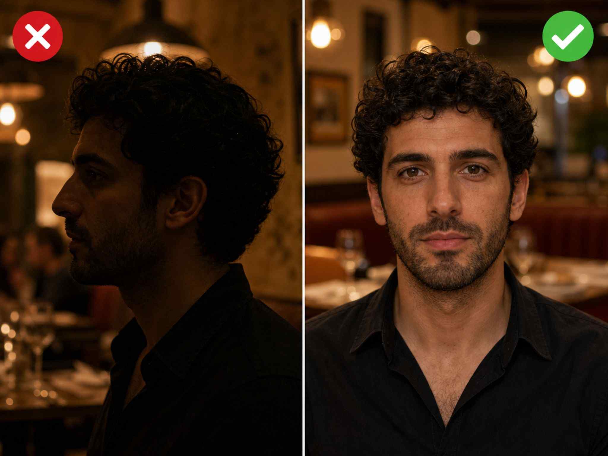 Source photos with matching lighting and camera angles for a natural face swap